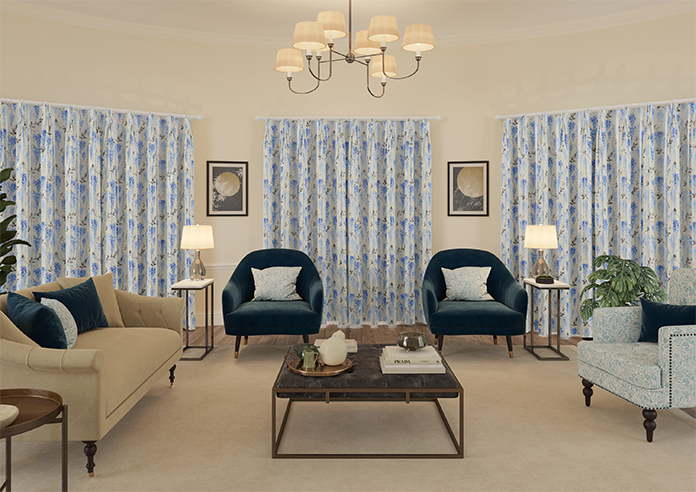 Wisteria Silk, Ink Blue - Made to Measure Curtains - Image 15